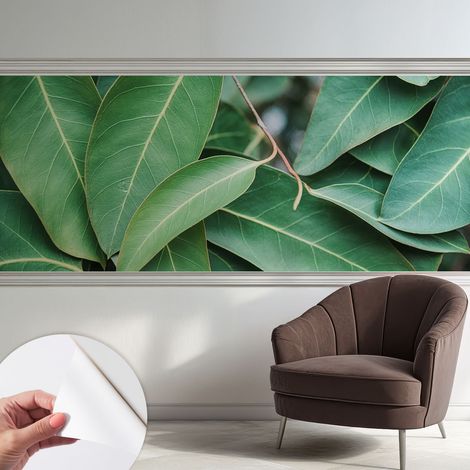 Papier peint autocollant avec imprimé pour décoration intérieure pour rénovation a motif Feuilles vertes 250x104 cm (1/5)