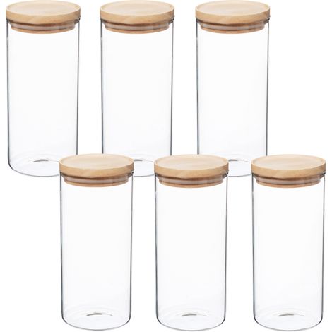 Accesorio de cocina wellhome 6 frascos herméticos 1,3l (1/3)
