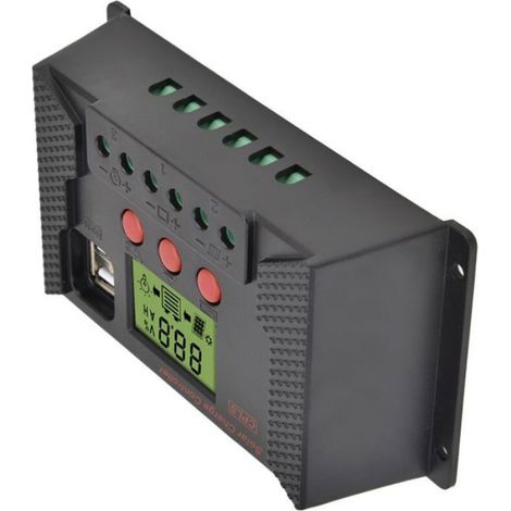 Contrôleur de Charge 30A Régulateur de Charge Panneau Solaire Identification Automatique 12V/24V avec écran LCD et Port 5V USB (1/5)