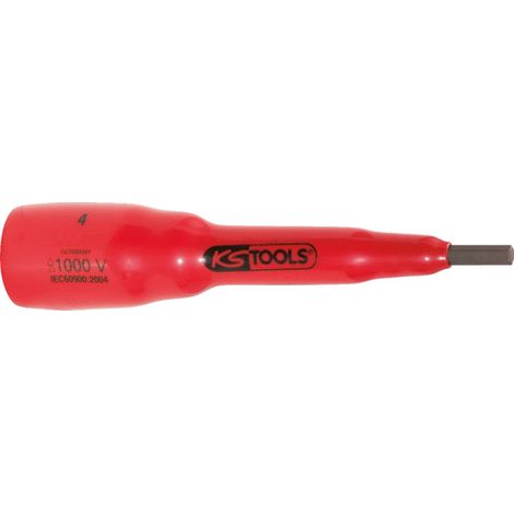 Douille tournevis 3/8" avec revêtement isolant pour vis à six pans creux, 6 mm, longueur 82 mm (1/3)