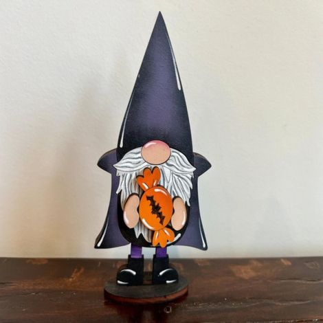 Gnome Halloween - Panneau Décoratif En Bois Pour Table - Décoration Festive Pour Intérieur Et Cheminée - 1 Pièce (1/5)