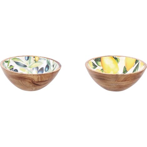 Ad Trend Ciotola in Legno "Yari" D 25 Cm H 10 Cm Ass. – Insalatiera Naturale Design Moderno 1 Pz (1/5)
