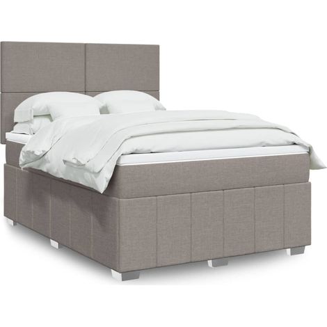 Boxspringbett mit Matratze Taupe 140x200 cm Stoff