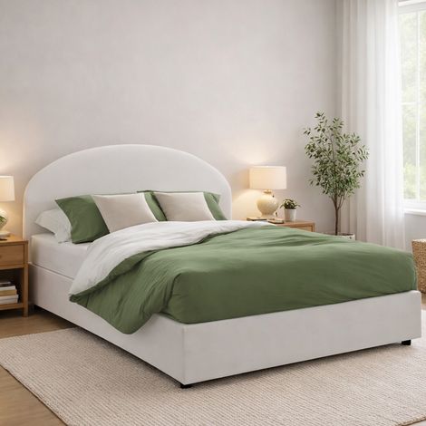 Talamo Italia Cama matrimonial Sofia, Cama contenedor con tapizado en ecopiel, 100% Made in Italy, Apertura frontal, con colchón Cm 160x200 incluido, Blanco, con embalaje reforzado (1/5)