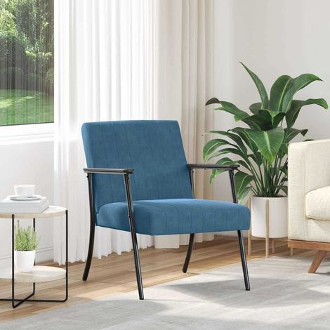 vidaXL poltrona Blu 59 x 75 x 78 cm Velluto