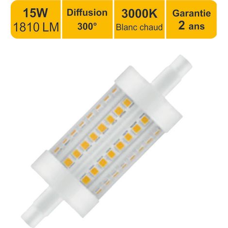 [JAMAIS UTILISÉ] Ampoule LED crayon 118mm R7s 15W 1810LM 3000K - garantie 2 ans (1/4)