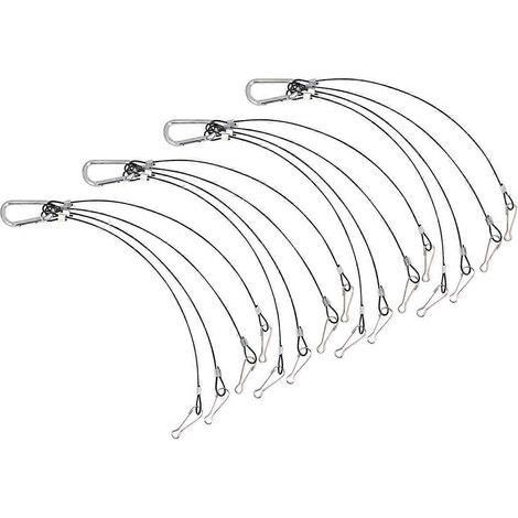 Kit de suspension hydroponique 4 pièces avec crochet pour câble métallique (1,5 mm d'épaisseur, 400 mm de longueur) - Câble en acier pour lampe de croissance (4 pièces)-47X5cm-Black (1/4)