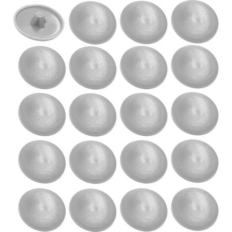 20x Cache vis en plastique cruciforme 11,5mm Pozidriv pz2 capuchon protection meuble universel, gris érable (1/3)