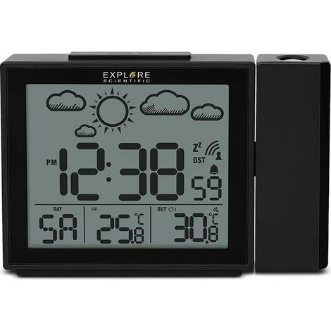 Reloj despertador digital RPW3009 – Forma rectangular – Color negro – Pantalla LCD – Alimentación por batería – Oregon Scientific (1/3)