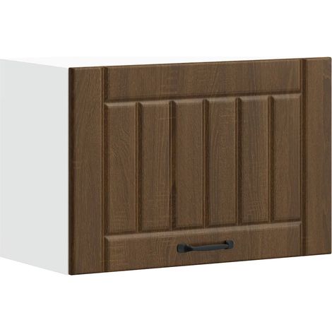 Mueble de cocina de pared de diseño moderno con puertas de cristal 60 x 31 x 40 cm madera de roble marrón 020050189 (1/5)