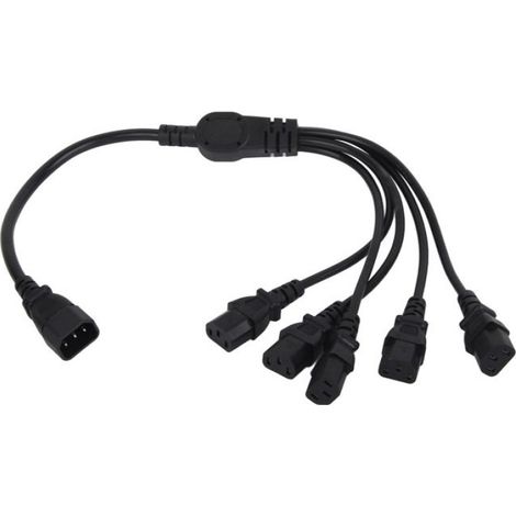 Câble adaptateur d'alimentation C14 vers 5 X C13 Câble adaptateur d'alimentation UPS PDU C14 à 5 X informatique antenne (1/5)