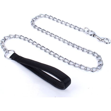 Lntyq Laisse pour Chien en Métal Robuste, 120cm Chaîne de Laisse pour Animal de Compagnie à L'épreuve de La Mastication avec Poignée Rembourrée Douce pour Chiens de Grande et Moyenne Taille(120cm3mm)