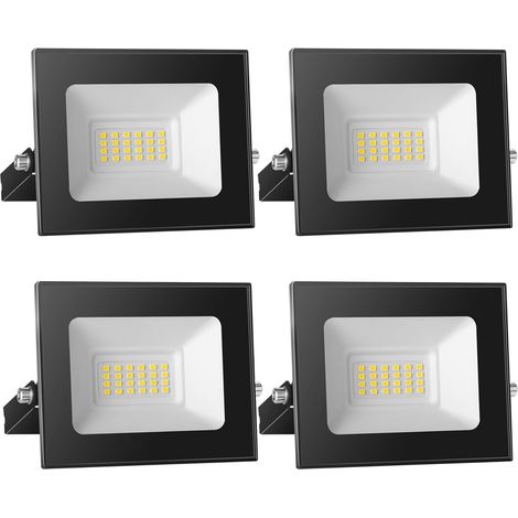 Spot LED 12V DC, 20W Superlight LED Projecteur IP65 étanche, 3000K blanc chaud LED Applique murale extérieure, 2000LM LED Projecteur Idéal pour jardin, cour, terrasse, garage,4-pièces (1/5)