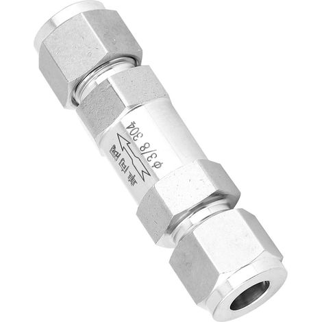 Clapet anti-retour acier inoxydable 304 filetage femelle BSPP à sens unique pour raccord tuyau eau huile gaz 3/8 pouce 1 pièce (1/5)