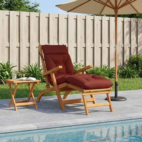 vidaXL Coussin de transat VIANEN 100 % polyester Rouge 200 x 50 x 8 cm (1/5)