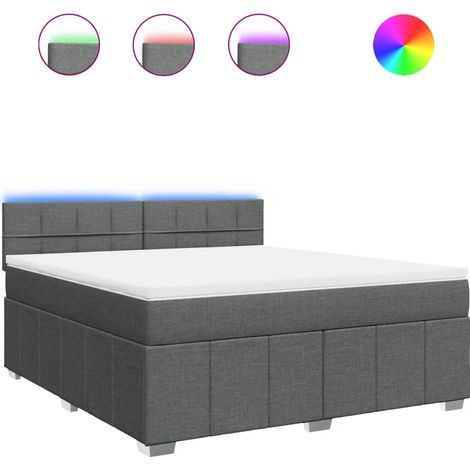 Maison Exclusive - Giroletto a Molle con Materasso Grigio Scuro 180x200 cm Tessuto