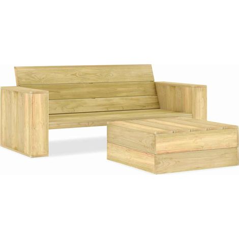 vidaXL Juego de muebles de jardín 2 piezas madera de pino impregnada (1/5)