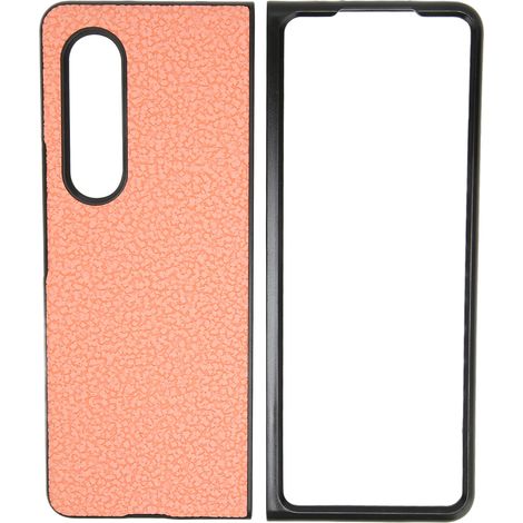Housse de protection pour téléphone Galaxy Z Fold 3, étui en cuir PU résistant aux rayures, couleur rose (1/5)