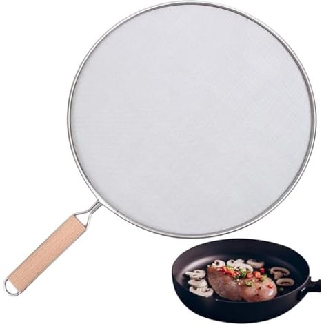 Protection Anti-éclaboussures pour poêles à Frire  en Acier Inoxydable, Couvercle de Cuisson Anti-éclaboussures pour poêles à Frire et poêles antiadhésives, Protection Contre L (1/5)