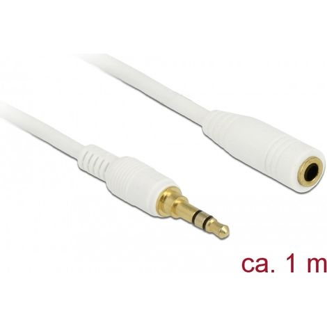 DeLOCK Delock 85577 - 3,5mm - Mâle - 3,5mm - Femelle - 1 m - Blanc