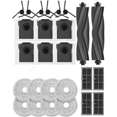 Set mit 26 Zubehörteilen für Dreame X40 Ultra-L40 Ultra-X40 Master Saugroboter - AQSACOKIYA - Bürsten, Beutel, Reinigungstücher (1/4)
