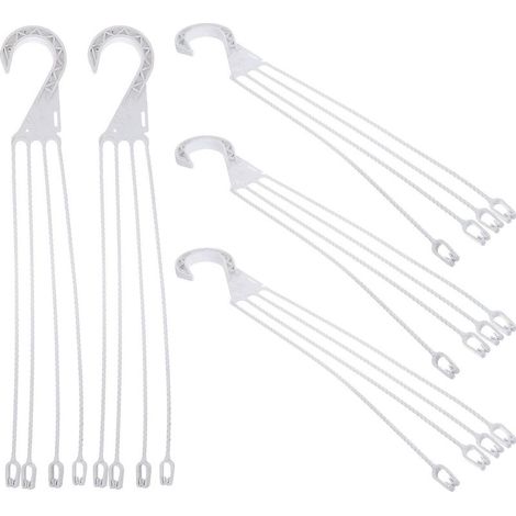 Lot de 5 chaînes de panier à suspendre en plastique avec crochets pour fleurs de jardin, pots de fleurs, pots de fleurs pour mangeoires à oiseaux, jardinières et lanternes (blanc) (1/5)