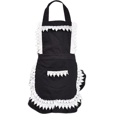 Tablier De Femme De Chambre De Style Coréen Tablier en Dentelle avec Poche Dames Tablier Mignon Mode Cuisine Tablier De Cuisine Femme De Chambre Cosplay Costume pour Les Femmes (1/5)