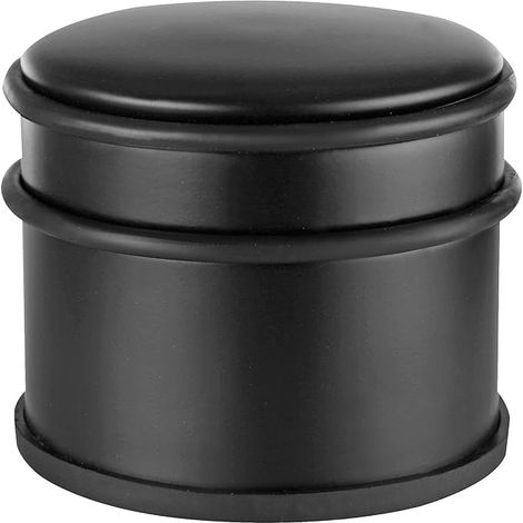 DESIGN Türstopper Schwarz Matt -1,2 kg Massiv - Premium Türstopper Boden schwarz in modernem Design mit Gummiring zum Schutz der Türen - Eleganter Tür Stopper Boden, Türstopper Boden Schwer (1/4)