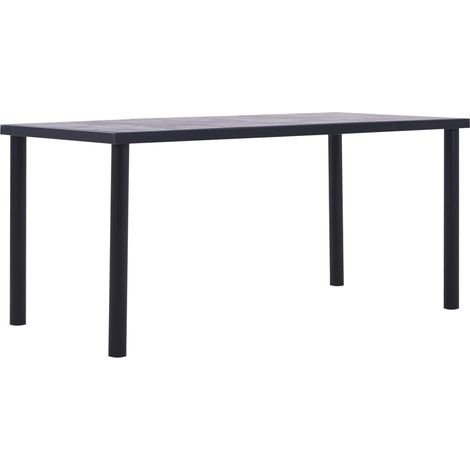 Esstisch Schwarz und Betongrau 160 x 80 x 75 cm MDF