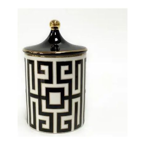 Pot à bougie parfumée en céramique avec couvercle peut également servir de boîte à bijoux, de bougeoir ou de récipient pour fruits secs.