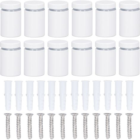12 Vis de fixation en acier inoxydable 19x30mm pour supports signalétique, clous publicitaires muraux, kit de montage pour panneaux (1/5)