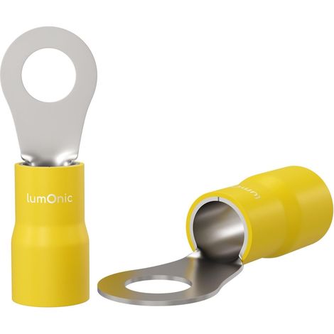 Cossette de câble en anneau - 25 pièces - Cuivre étamé jaune - Connexion M5 sans soudure - Auto et industrie - 4-6mm² (1/5)