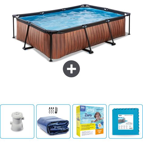 Piscine rectangulaire Ă ossature bois EXIT - 300 x 200 x 65 cm - Comprend des Accessoires CB9 (1/5)