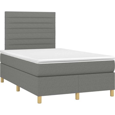 Maison Exclusive - Giroletto a Molle con Materasso Grigio Scuro 120x190cm Tessuto