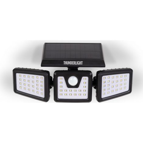 Idmarket – Projecteur à détecteur de mouvement solaire 3 têtes – 70 LED – 650 lumens – IP44 – Batterie 7W – Installation sans fil (1/5)