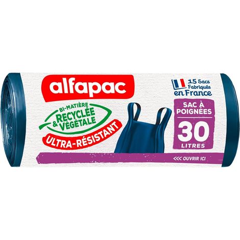 15 sacs-poubelle - poignées - ultra-résistant - 30L (1/5)