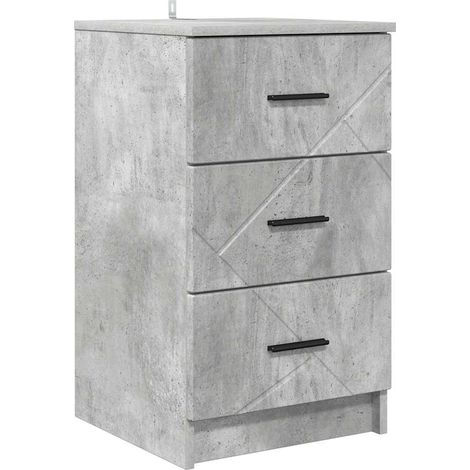 Maison Exclusive - Armadio da Notte con cassetto Grigio cemento 38 x 38 x 66 cm