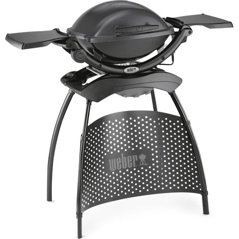 Barbacoa eléctrica Weber Q 1400 con soporte, Gris oscuro (1/3)