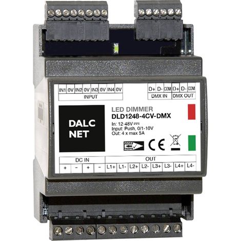 [NEUWERTIG] B-Ware Dalcnet Dimmer Steuergerät Dmx 12 V 48 V 5 A Cv 4 Ausgänge Innenbereich Modul