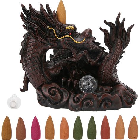 Brûleur d'encens rétrograde en forme de dragon unique - Décoration intérieure orientale et porte-encens ornemental (1/5)