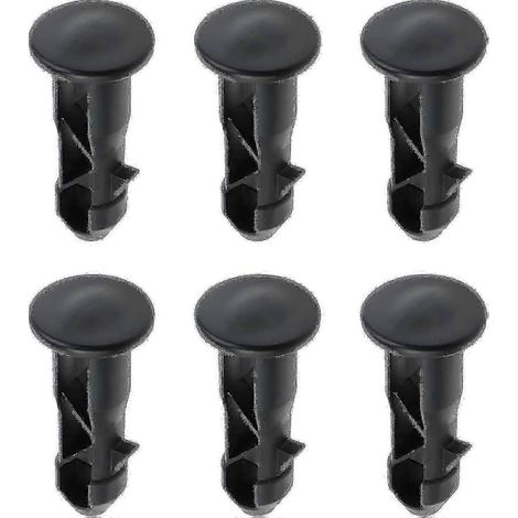 Trois paires de goupilles de charnière pour couvercles de poubelles extérieures de 240/120/100/60 l, en plastique noir, dimensions 65 mm x 18 mm. (1/5)