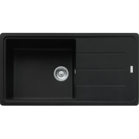 Franke – Évier de cuisine 1 bac noir mat – Fragranite ultra résistant – Égouttoir réversible – Installation à encastrer – Dimensions 97 x 50 cm