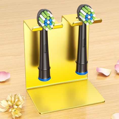1 - Support Brosse à Dents - Porte-Brosses Mural - Auto-Adhésif Sans Perçage - Rangement Salle de Bain Résistant à l&39Eau - Or - 10x5cm (1/3)