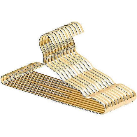 Lot de 10 cintres en alliage d'aluminium, antidérapants, avec encoches pour sécher les vêtements. (1/5)
