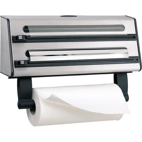 Emsa 504180 Contura Portarotolo Triplo da Cucina Acciaio Inox 18-10 42,5x19x12 cm colore Acciaio Inox (1/2)