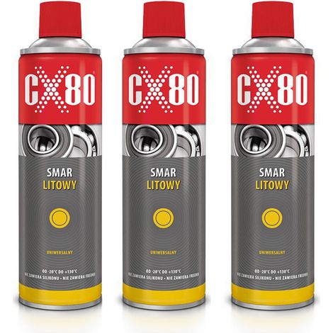 Grasa de litio CX80 para cojinetes de articulación - Universal, impermeable, EP, 500 ml x 3