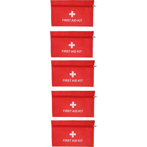 Lot de 5 trousses de premiers secours portables grand format, pour maison, extérieur, voiture, urgence santé, survie en pleine nature. (1/5)