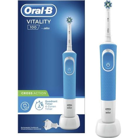 Oral-B Vitality 100 blue 120069 Brosse à dents électrique rotatif / oscillant blanc, bleu (1/5)