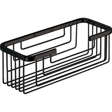 Porta jabones de ducha rectangular en acero negro.