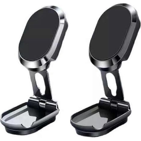 Support magnétique pliable et robuste pour téléphone portable, support magnétique robuste pour voiture (noir)